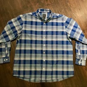 Jos. A. Bank Men’s Blue Plaid Button Down Shirt